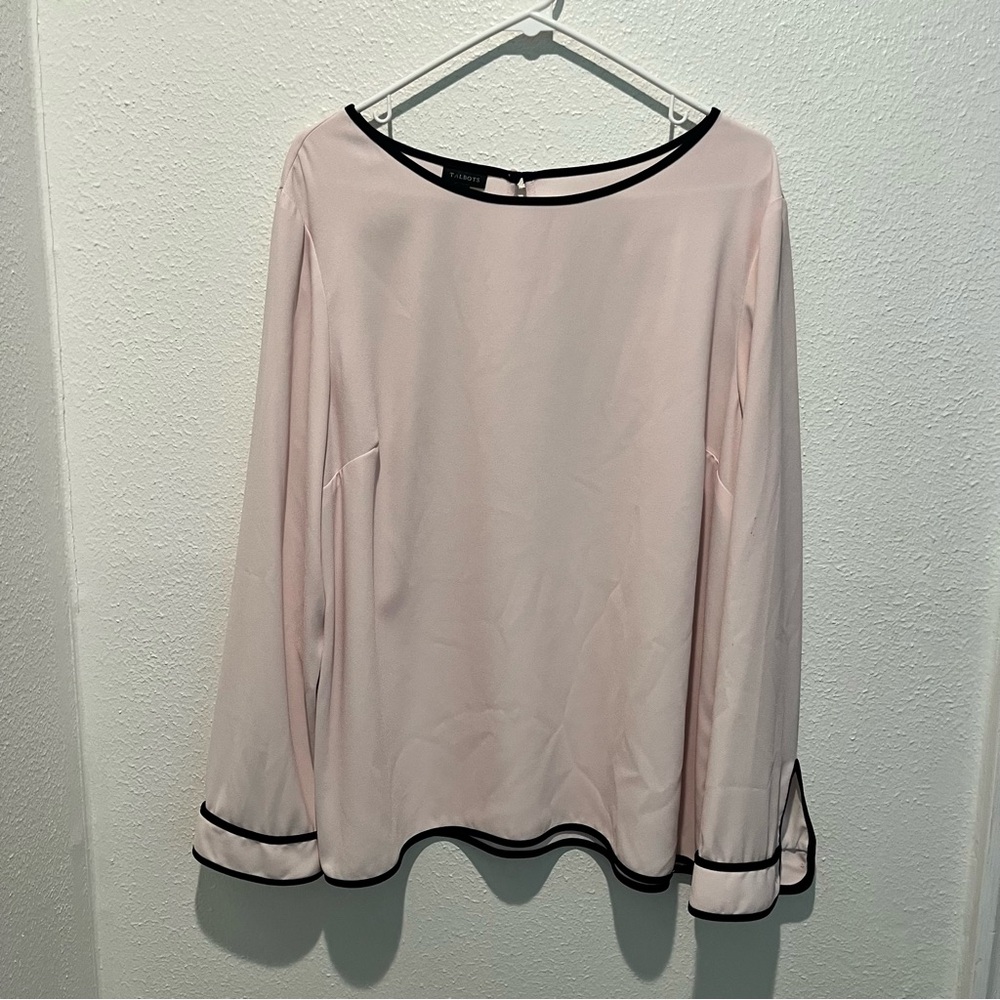 Talbots Pink Top with Black Trim